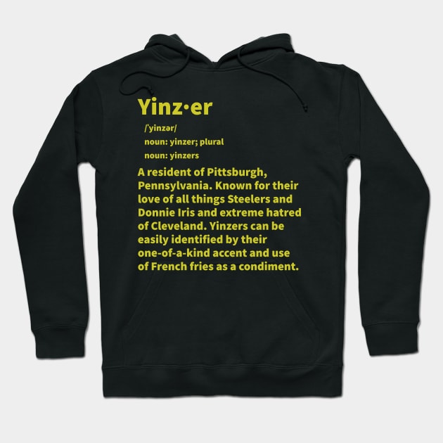 Yinzer, gold print Hoodie by Karma Chameleon